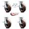 Service Caster 8 Inch Kingpinless High Temp Phenolic Caster Set with Brakes and Swivel Locks SCC-KP30S820-PHRHT-SLB-BSL-4 - alternate 2